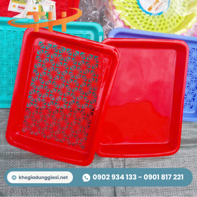 Khay ly úp nhựa chứ nhật màu đỏ Khay ly úp nhựa chứ nhật màu đỏ