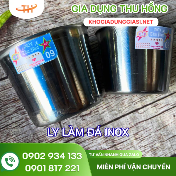 Ly đá inox nhiều size 7 -8 - 9 - 10 Ly làm đá inox đủ size 7 - 8 - 9 - 10cm
