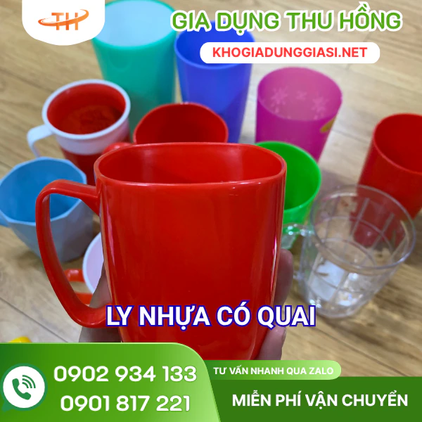 Ly nhựa có quai Ly nhựa có quai liền thân cho gia đình - văn phòng