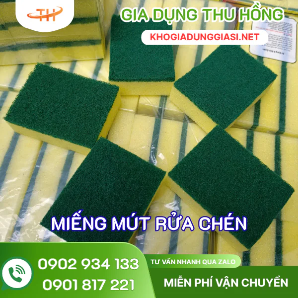 Miếng rửa chén 2 lớp tạo bọt tốt Miếng rửa chén 2 lớp tạo bọt tốt