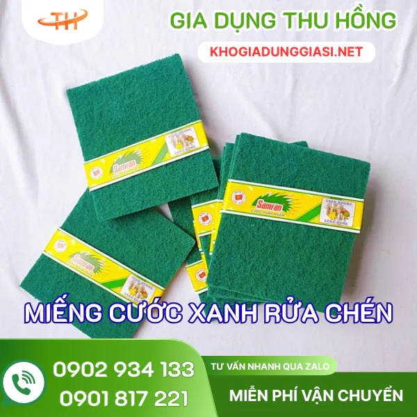 Miếng cước xanh rửa chén Mô tả miếng cước xanh rửa chén