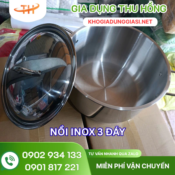 Nồi inox 3 đáy Nồi inox 3 đáy giữ nhiệt tốt