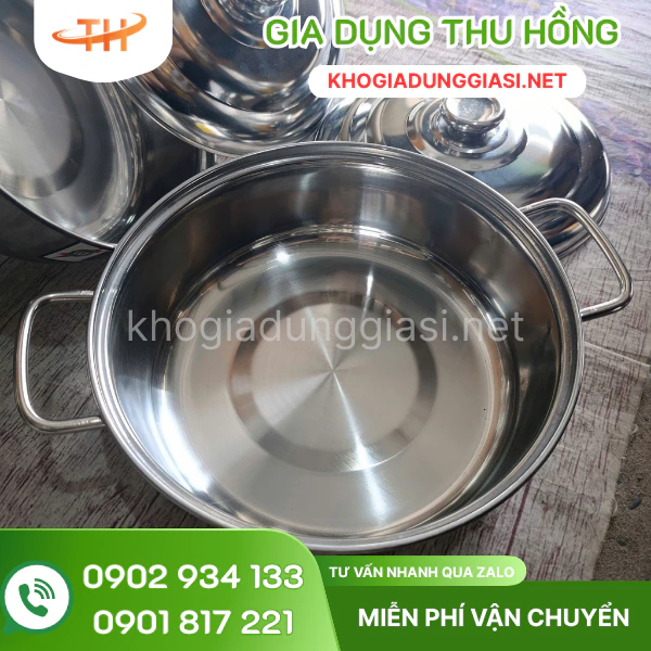 Nồi lẩu inox Tithafac nhiều size từ 20cm - 28cm Nồi inox nấu lẩu tithafac nhiều size 20 - 28cm