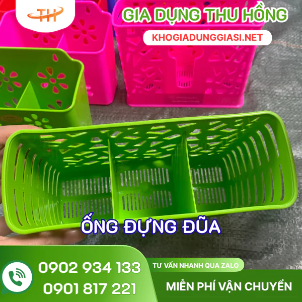 Ống đũa ba ngăn Ống đựng muỗng đũa ba ngăn
