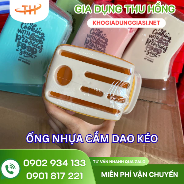 Ống đựng phân loại dao, kéo tiện lợi Ống nhựa đựng dao kéo giúp phân loại dao