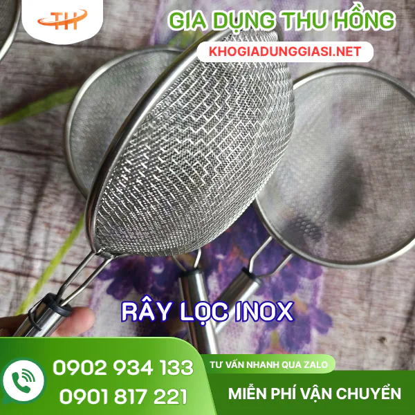 Rây lọc inox lưới mịn 2 lớp Rây lọc inox lưới mịn 2 lớp