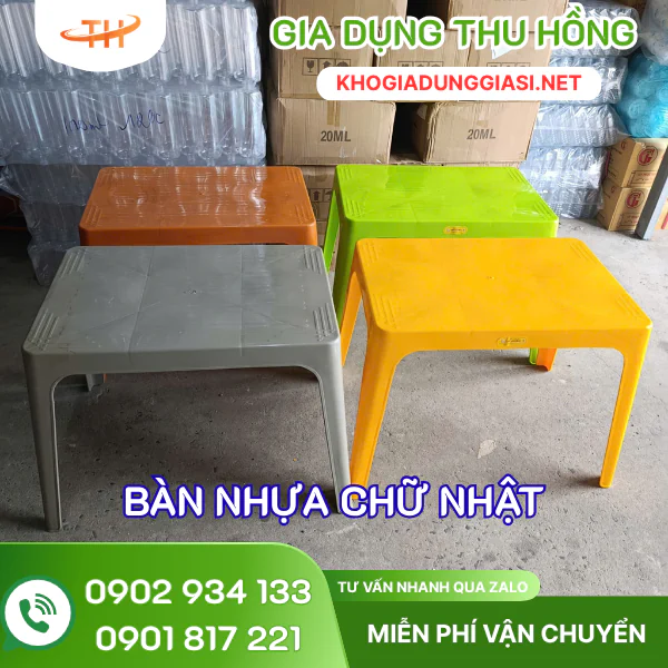 Thu Hồng chuyên bàn nhựa chữ nhật giá sỉ tại kho Thu Hồng chuyên bàn nhựa chữ nhật giá sỉ tại kho