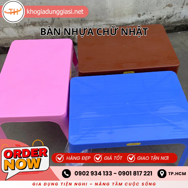 BÀN NHỰA CHỮ NHẬT