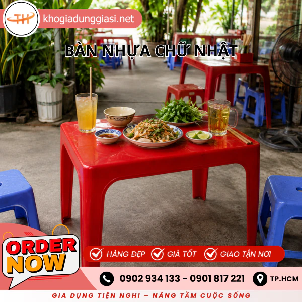 BÀN NHỰA CHỮ NHẬT