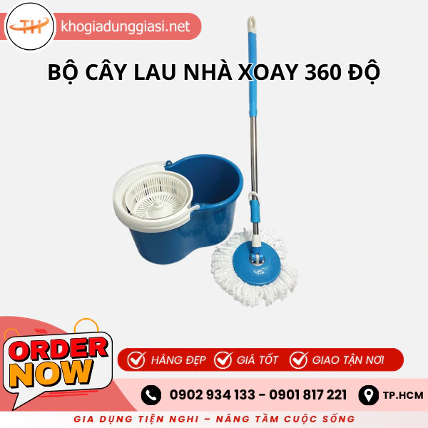 BỘ CÂY LAU NHÀ XOAY 360 ĐỘ