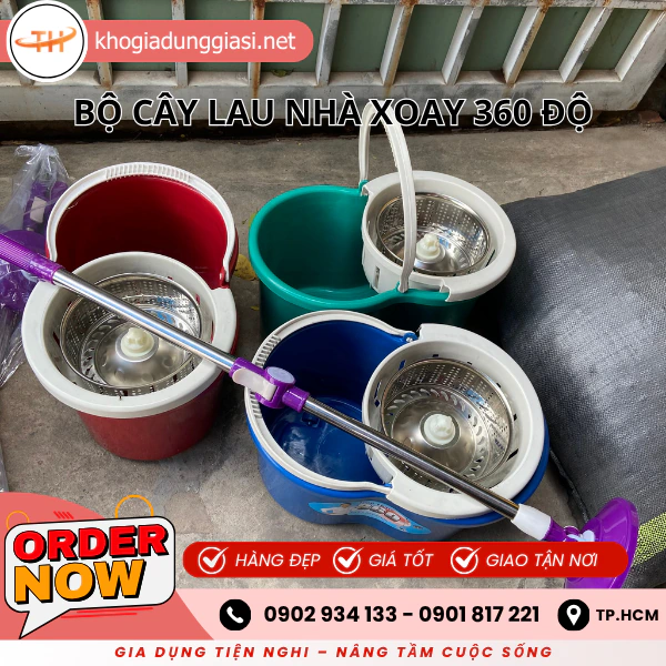 BỘ CÂY LAU NHÀ XOAY 360 ĐỘ