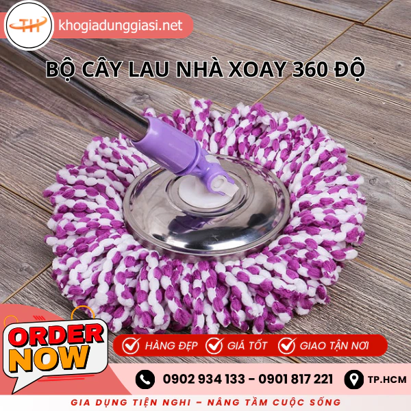 BỘ CÂY LAU NHÀ XOAY 360 ĐỘ