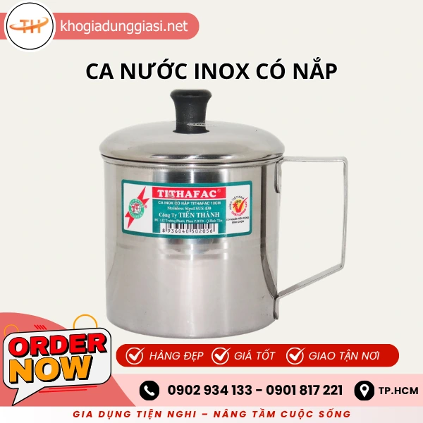 CA NƯỚC INOX CÓ NẮP
