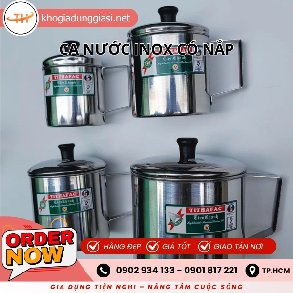 CA NƯỚC INOX CÓ NẮP