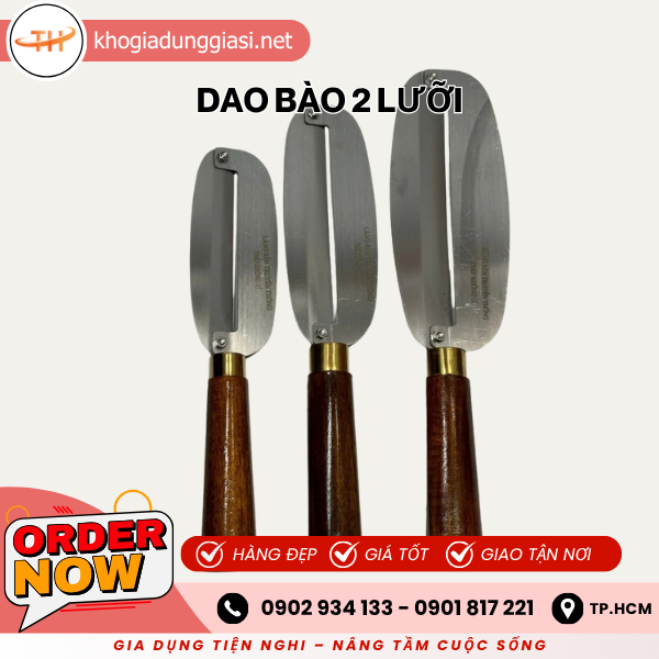 Dao bào cán gỗ 2 lưỡi