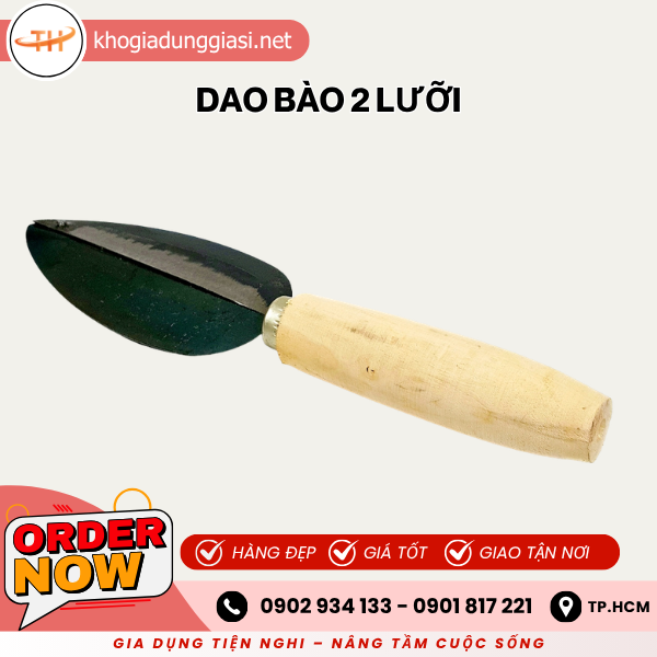 Dao bào cán gỗ 2 lưỡi