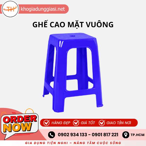 GHẾ CAO MẶT VUÔNG