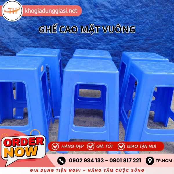 GHẾ CAO MẶT VUÔNG