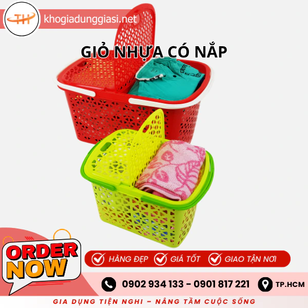 GIỎ NHỰA CÓ NẮP