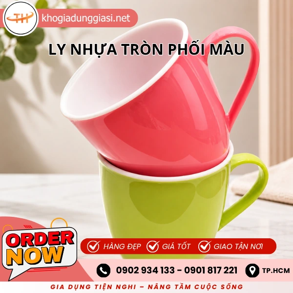 LY NHỰA TRÒN PHỐI HAI MÀU