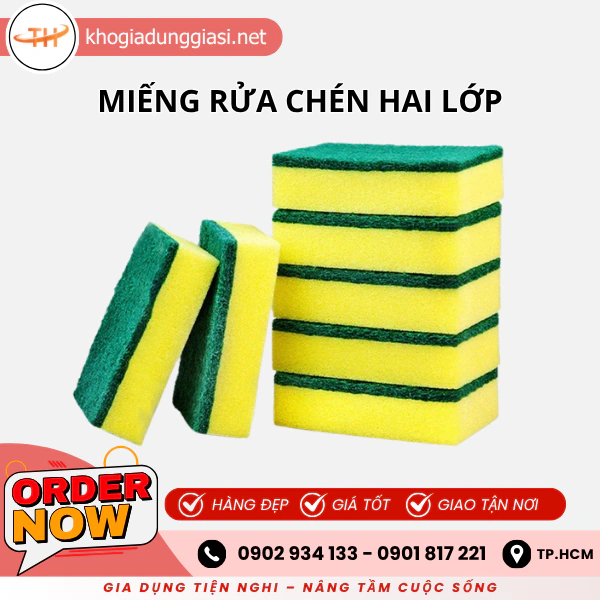 MIẾNG RỬA CHÉN 2 LỚP
