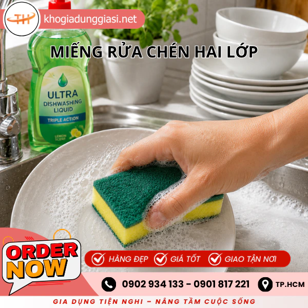 MIẾNG RỬA CHÉN 2 LỚP