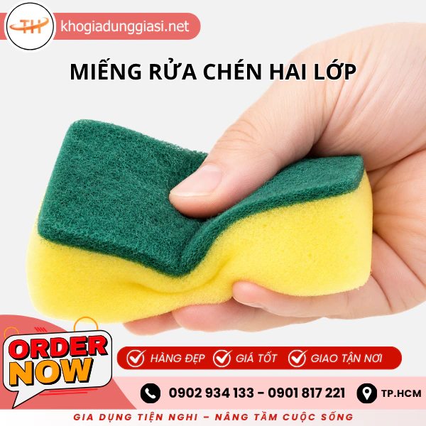MIẾNG RỬA CHÉN 2 LỚP