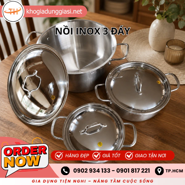 NỒI INOX 3 ĐÁY