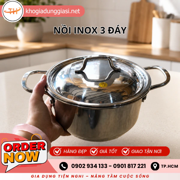 NỒI INOX 3 ĐÁY