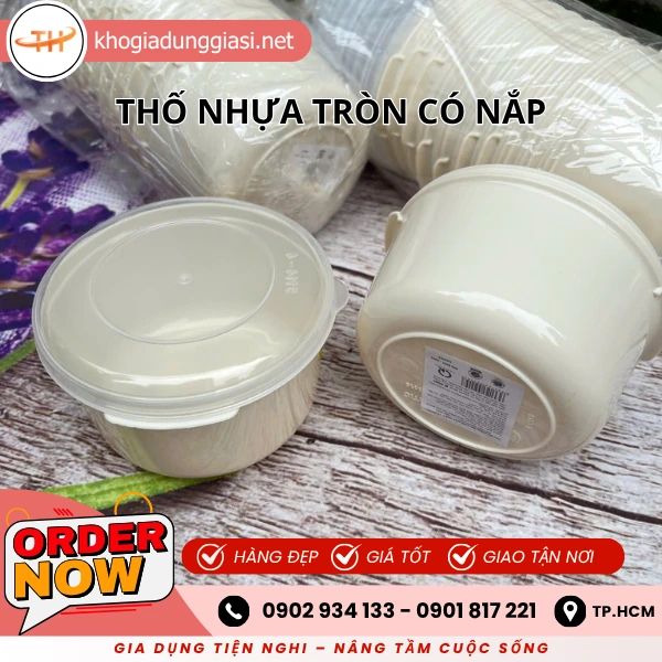 THỐ NHỰA TRÒN CÓ NẮP