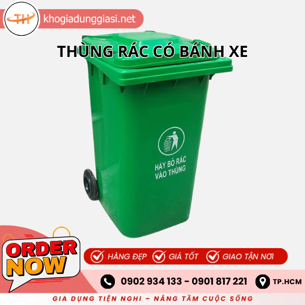 THÙNG RÁC NHỰA CÓ BÁNH XE