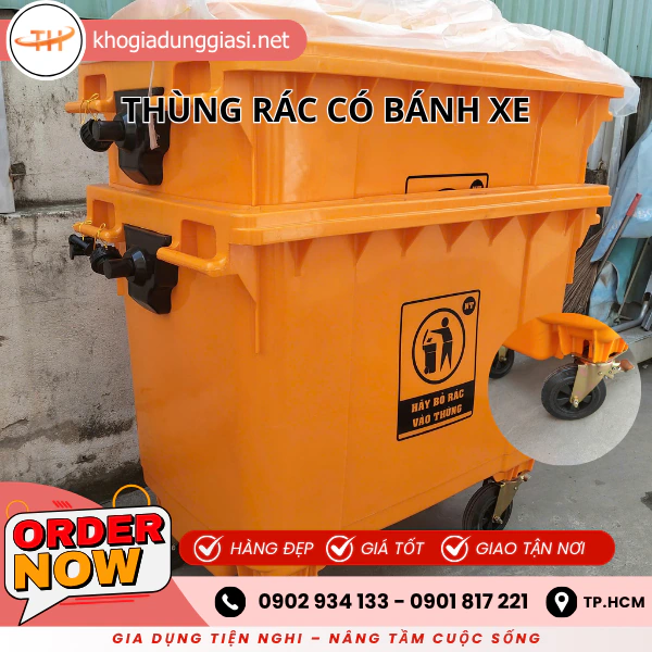 THÙNG RÁC NHỰA CÓ BÁNH XE