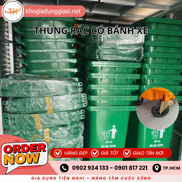 THÙNG RÁC NHỰA CÓ BÁNH XE