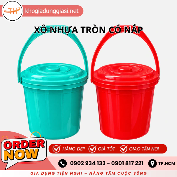 XÔ NHỰA TRÒN CÓ NẮP