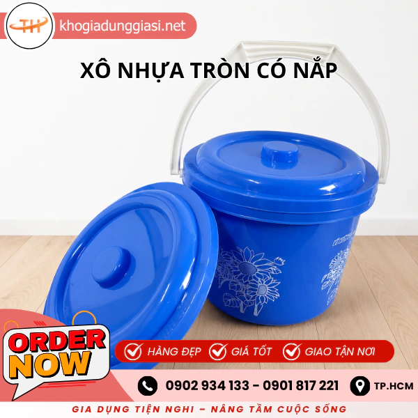 XÔ NHỰA TRÒN CÓ NẮP