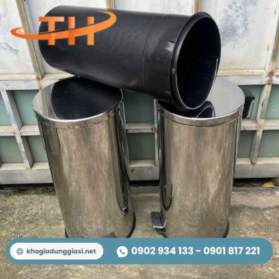 Thùng rác inox tròn chống gỉ sét Thùng rác inox tròn chống gỉ sét