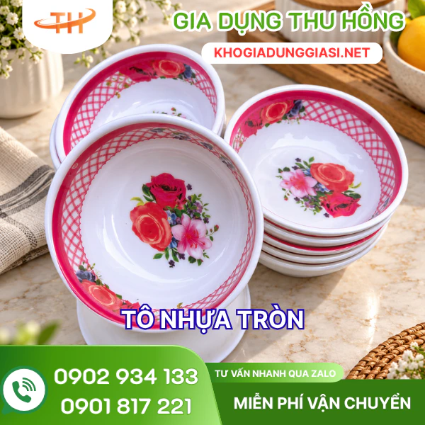 Tô nhựa tròn Tô nhựa melamine tròn đựng thức ăn