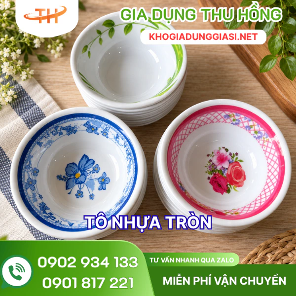 Tô nhựa tròn Tô nhựa tròn kiểu cho quán ăn, gia đình