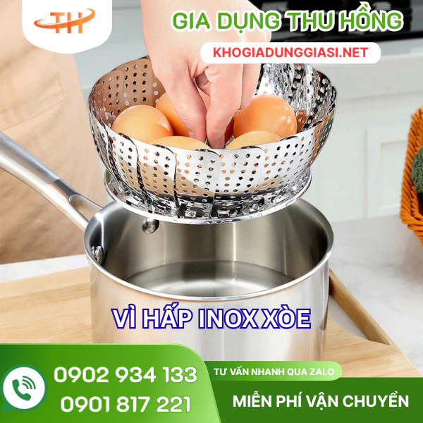 Vỉ hấp inox xòe Vỉ hấp inox đa năng kiểu xòe