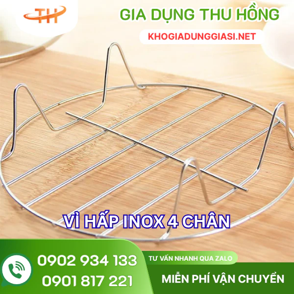 Vỉ hấp inox 4 chân Vỉ hấp thực phẩm inox 3 chân nhanh chín