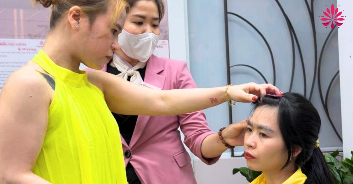 Học nghề phun chân mày có thời lượng thực hành lên đến 80%