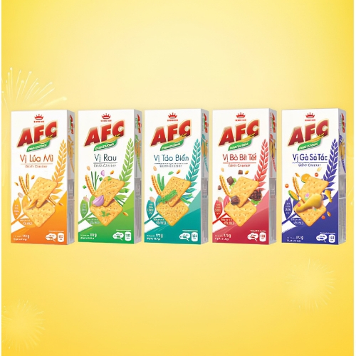 AFC bánh cracker dinh dưỡng (lúa mì, rau, tảo biển, bò bít tết, gà sả tắc) - hộp giấy