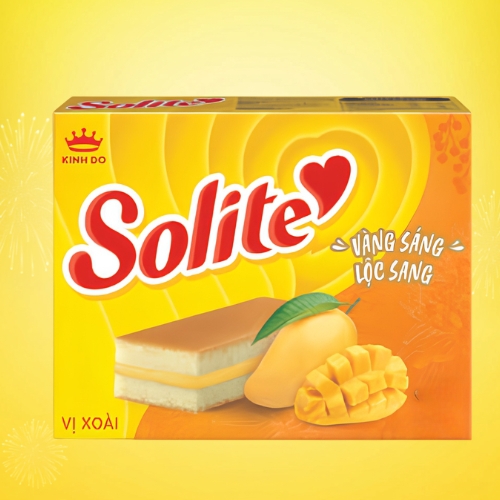 Bánh bông lan tầng solite kem vị xoài (hộp giấy)