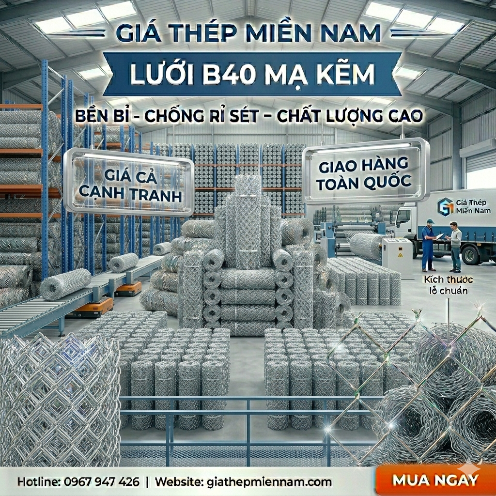 xưởng sản xuất lưới rào b40 mạ kẽm khổ 1m5