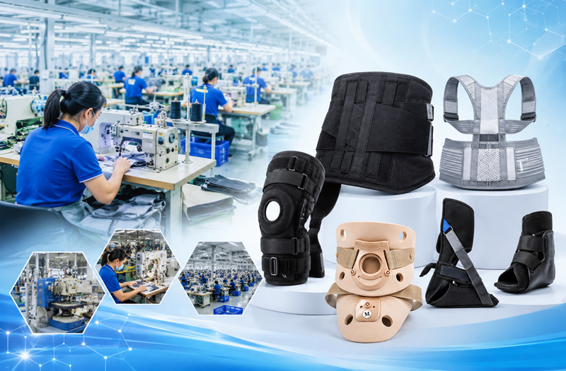 Xưởng sản xuất đai nẹp y tế Sinh Phát, dây chuyền sản xuất hiện đại, công nhân đang may đai lưng y tế. Xưởng sản xuất đai nẹp y tế Sinh Phát, dây chuyền sản xuất hiện đại, công nhân đang may đai lưng y tế.
