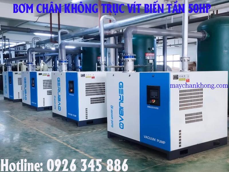 lắp đặt bơm chân không trục vít 50hp