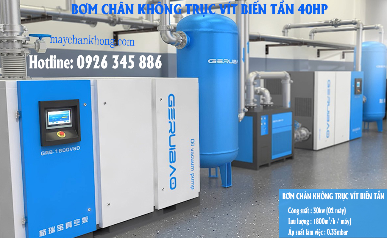 Lắp đặt bơm chân không trục vít biến tần
