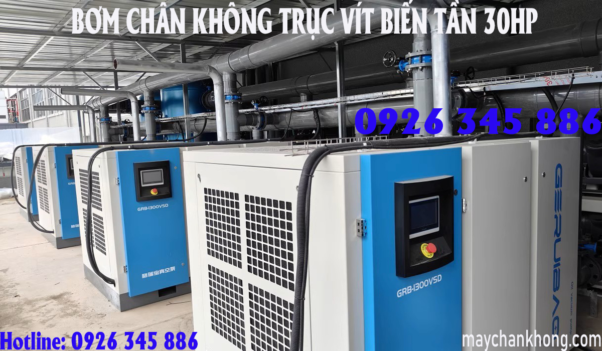 lắp đặt bơm chân không trục vít 30hp