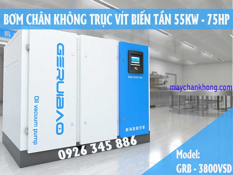 lắp đặt bơm chân không trục vít biến tần 75hp
