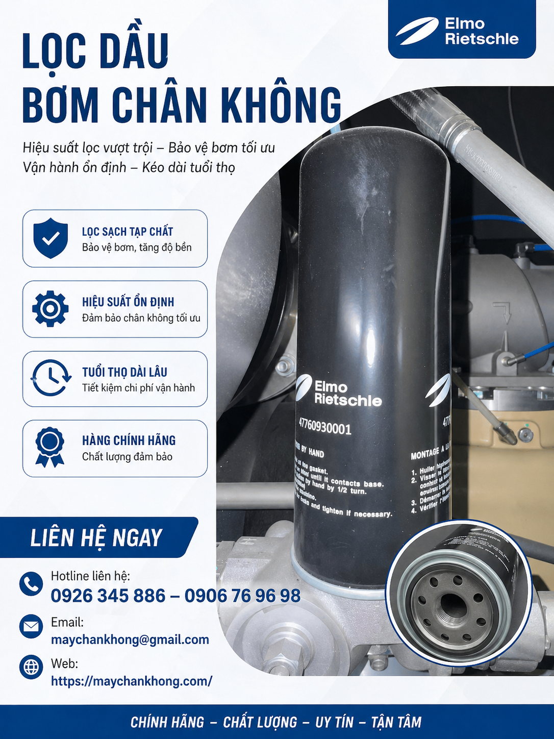 lọc dầu bơm chân không